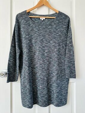 ARITZIA Wilfred Heathered Gray Knit Tunic Top Mini Sweater Dress Italy Size M